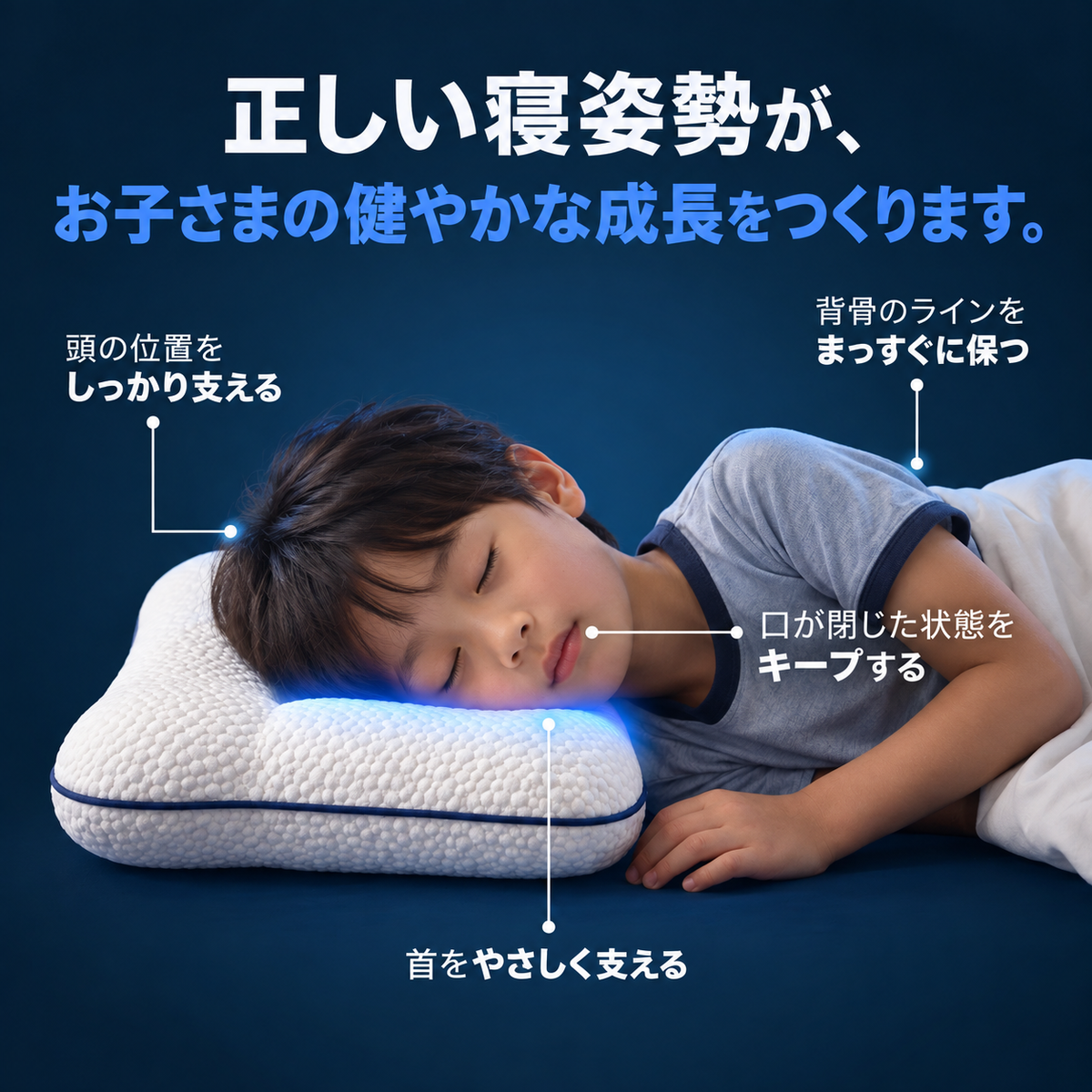 Nuvora™ 子どもの寝姿勢をやさしく支える枕