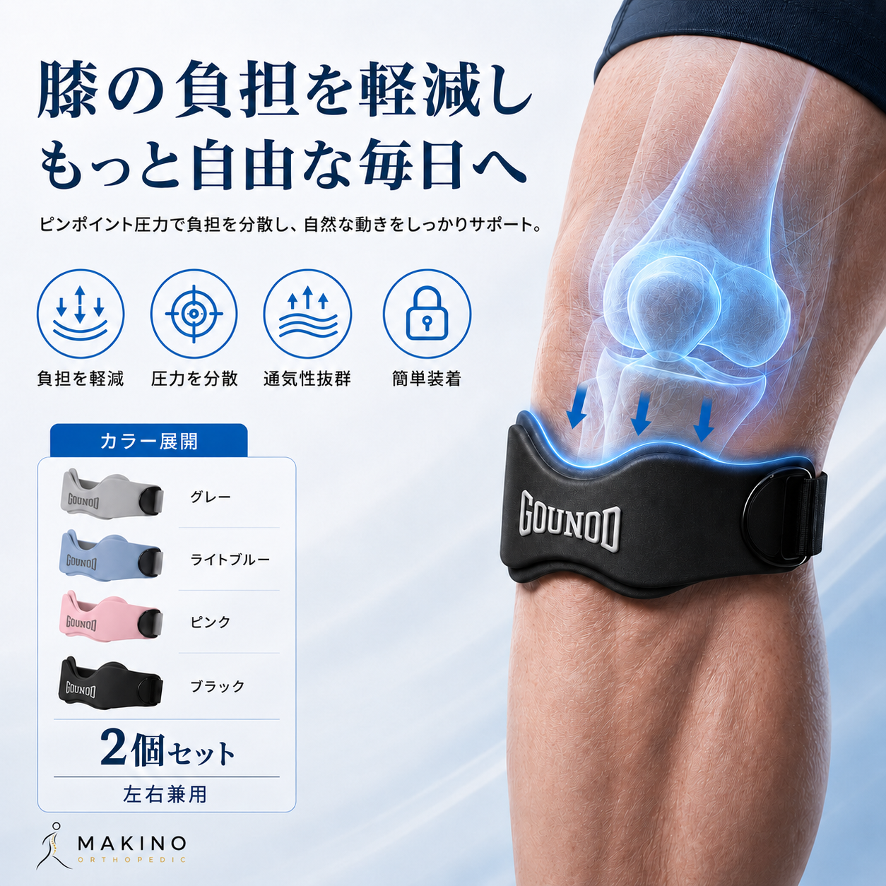 GOUNOD FlexCore™ — 膝の不安をこれひとつで
