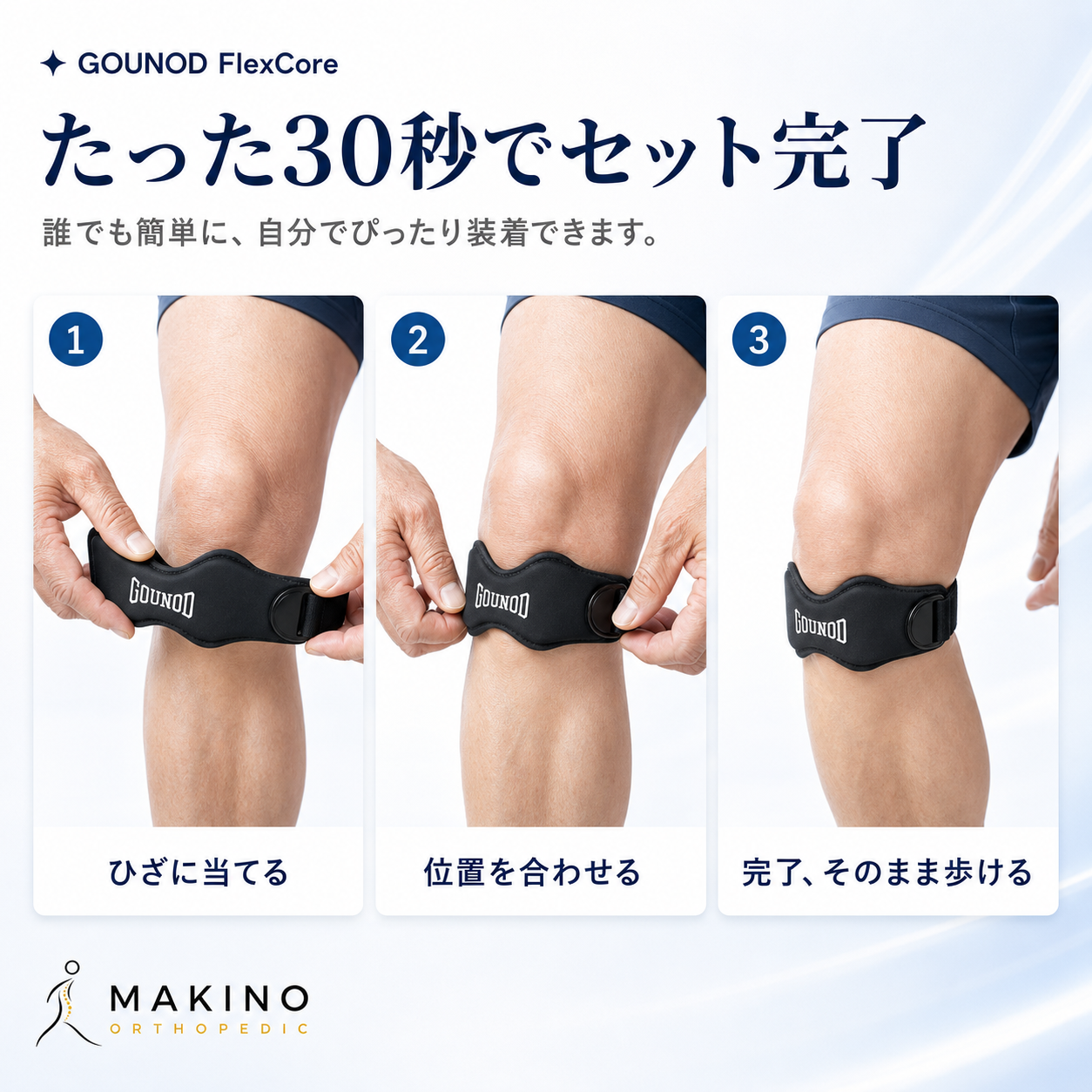 GOUNOD FlexCore™ — 膝の不安をこれひとつで